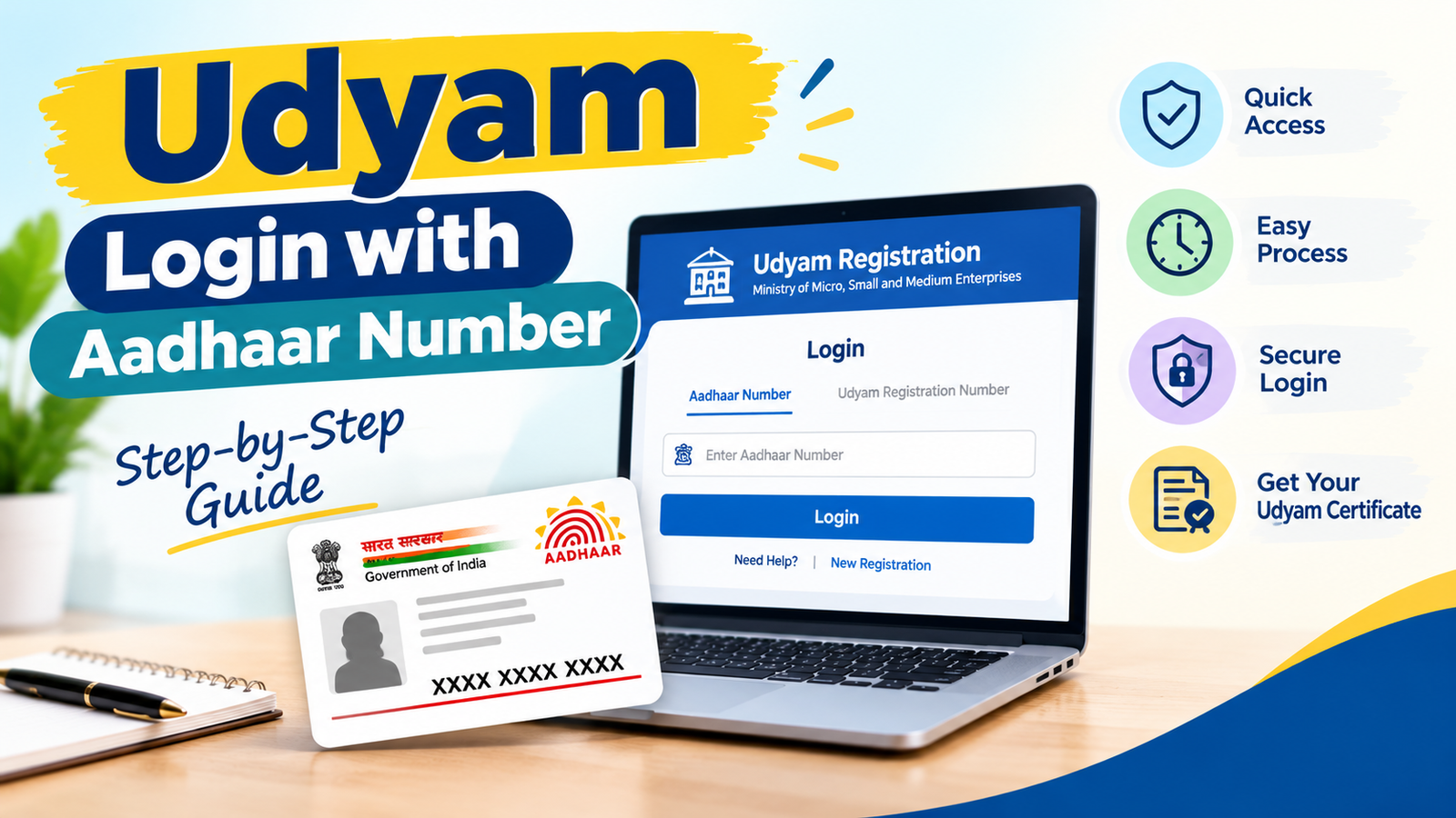 Udyam Login with Aadhaar Number | Udyam Registration Login | MSME Login